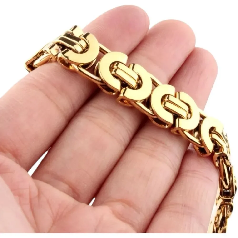 18K Gold Plated Byzantine Chain Bracelet